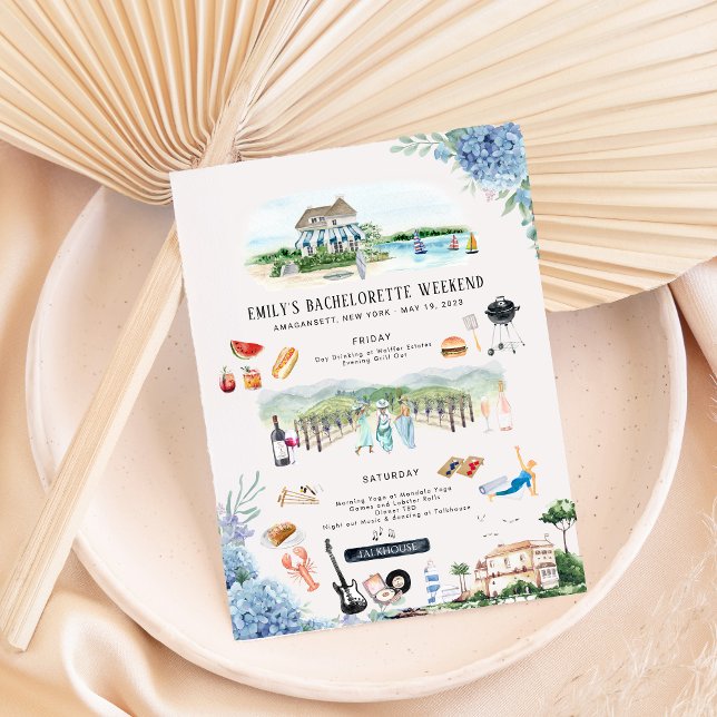 Bachelorette Weekend Itinerary | Amagansett, NY Invitation (Creator Uploaded)