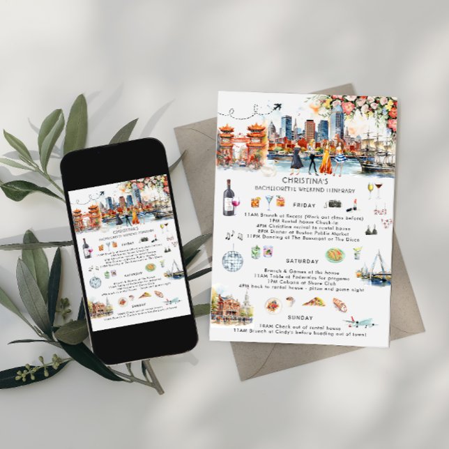 Bachelorette Weekend Itinerary | Boston Invitation (Creator Uploaded)