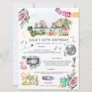 Bachelorette Weekend Itinerary Cabo San Lucas Invitation
