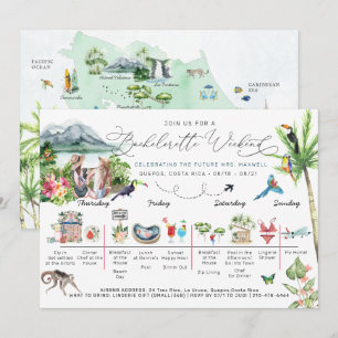 Bachelorette Weekend Itinerary Costa Rica Invitation