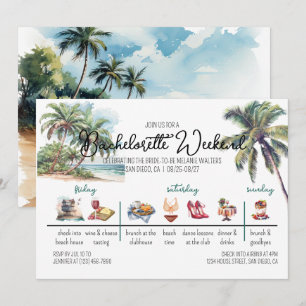 Bachelorette Weekend Itinerary I Tropical Invitation
