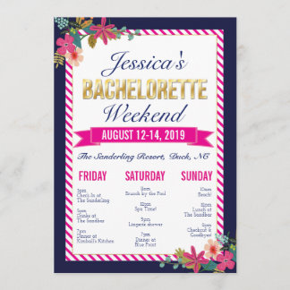 Bachelorette Weekend Itinerary Invitation