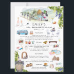 Bachelorette Weekend Itinerary | Napa Winery Invitation<br><div class="desc">You're getting married! Or your best friend is. Either way, you get to plan a dream vacation with your BFFs. Take your “last fling before the ring” on the road with a unforgettable trip. Our watercolor travel itinerary cards will have the girls packing their bags for an unforgettable weekend!!! Add...</div>