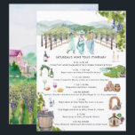 Bachelorette Weekend Itinerary | Napa Winery  Invitation<br><div class="desc">You're getting married! Or your best friend is. Either way, you get to plan a dream vacation with your BFFs. Take your “last fling before the ring” on the road with a unforgettable trip. Our watercolor travel itinerary cards will have the girls packing their bags for an unforgettable weekend!!! Add...</div>