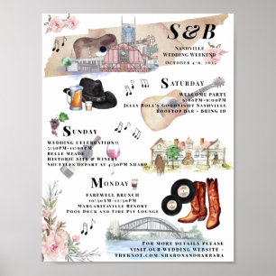 Bachelorette Weekend Itinerary   Nashville Poster