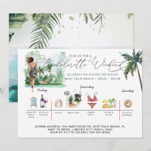 Bachelorette Weekend Itinerary Palm Beach Invitation