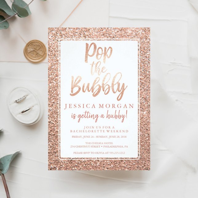 Bachelorette Weekend Itinerary Rose Gold Invitation (Creator Uploaded)