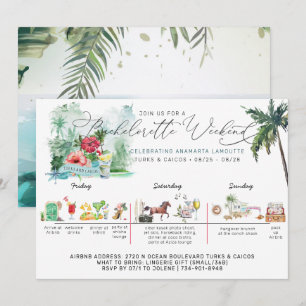 Bachelorette Weekend Itinerary Turks & Caicos Invitation