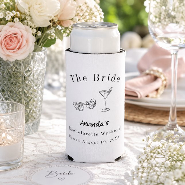 Bachelorette Weekend Party Bride Beach Seltzer Can Cooler (Creator Uploaded)