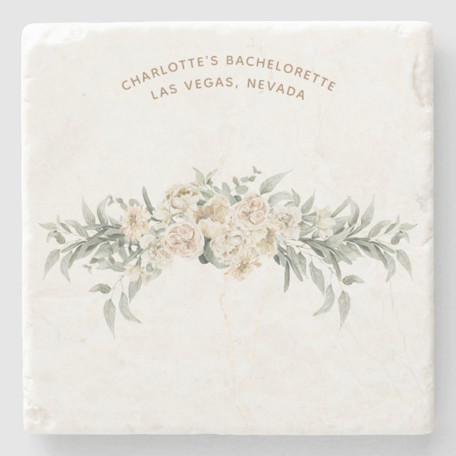 Bachelorette Weekend Party Favour Personalised Gif Stone Coaster (Front)