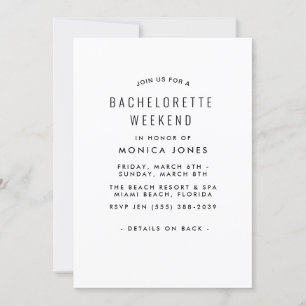 Bachelorette Weekend party invitation