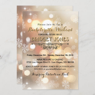 Bachelorette Weekend Party Itinerary Snowflakes Invitation
