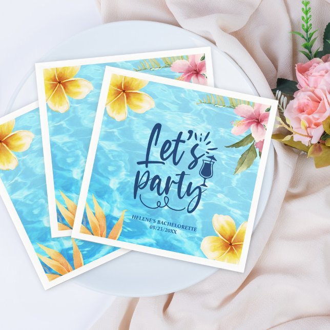 Bachelorette Weekend Personalised Pool Party Napkin (Bachelorette Weekend Personalized Pool Party Napkins)