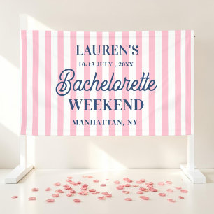 Bachelorette Weekend Pink Striped Banner