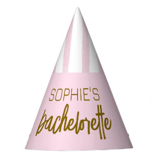 Bachelorette weekend pink tropical personalised party hat