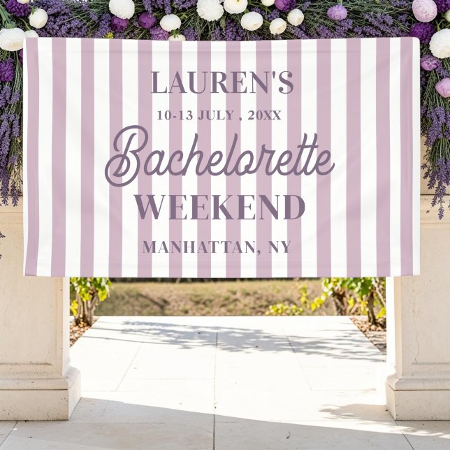 Bachelorette Weekend Purple Striped Banner (Creator Uploaded)