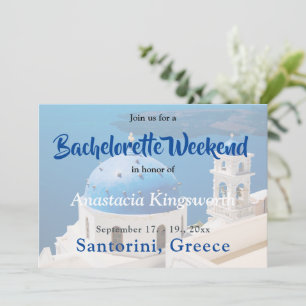 Bachelorette Weekend Santorini girls trip Invitation