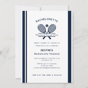 Bachelorette Weekend Tennis Club Itinerary QR Code Invitation