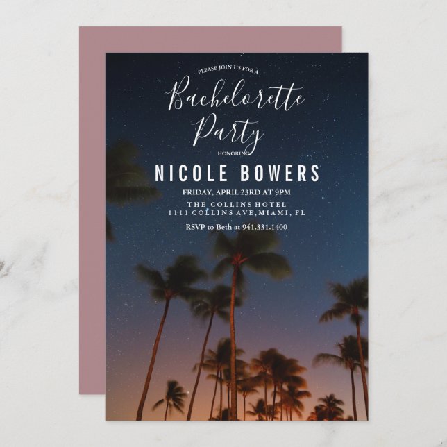 Bachelorette Weekend Tropical Invitation (Front/Back)