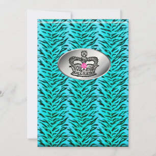 Bachelorette Zebra Jewellery Crown Party Invite PB