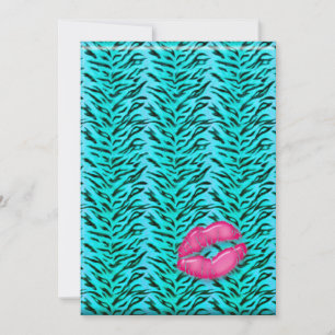 Bachelorette Zebra Jewellery Lips Party Invite PiB