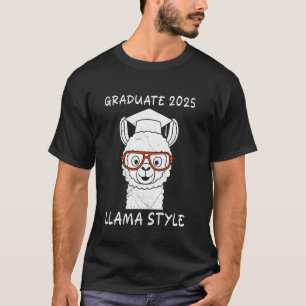 Bachelor's Degree GRADUATE 2025 LLAMA STYLE Funny  T-Shirt