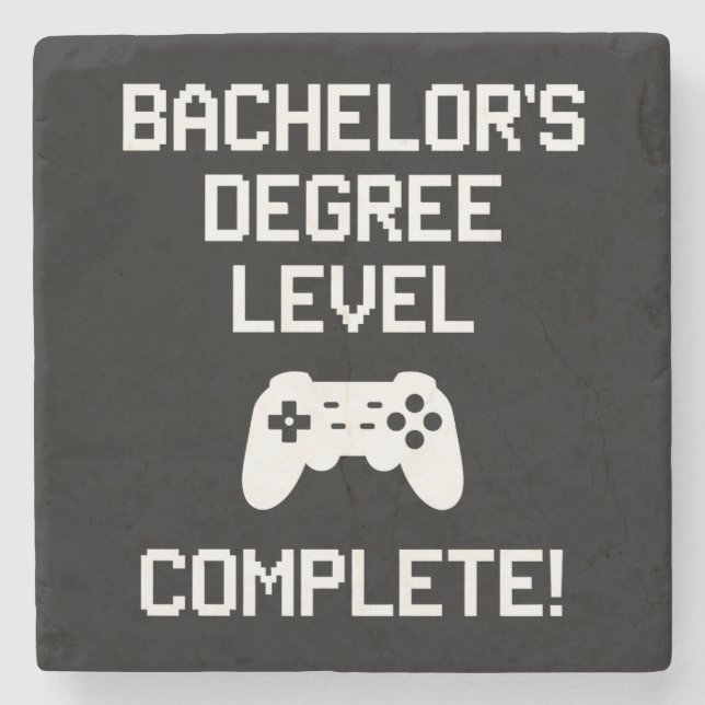 Bachelor's Degree Level Complete Gaming Gamer Stone Coaster (Front)