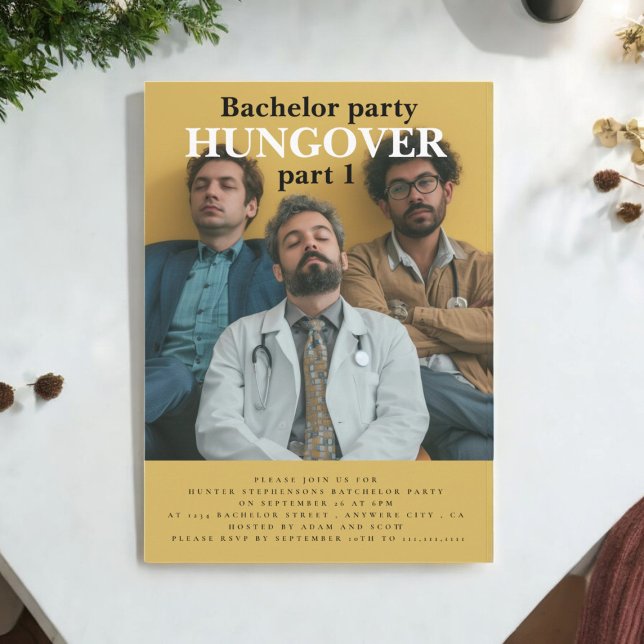 Bachelour party modern fun  invitation (Creator Uploaded)