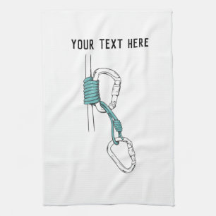 Bachmann hitch rock climbing tea towel