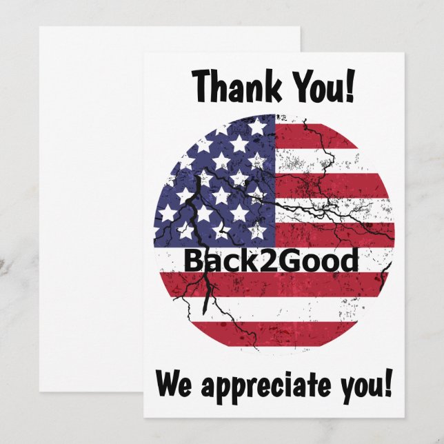 Back2Good Flat 5x7 Thank You Card (Front/Back)