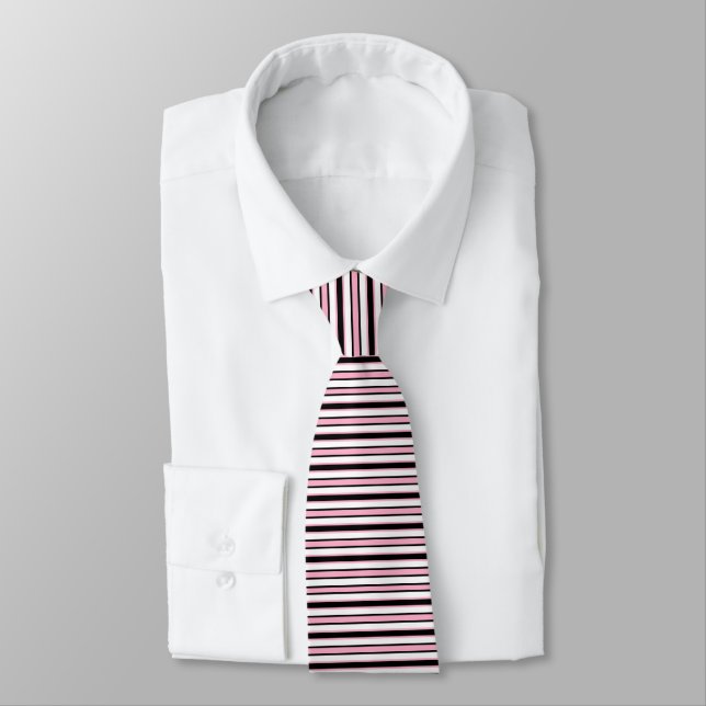 Back and Forth Black and Pink Tie (Tied)
