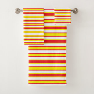 Back and Forth Red and Yellow  Bath Towel Set