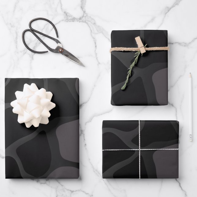 Back and Grey Gradient Wrapping Paper  (Front)