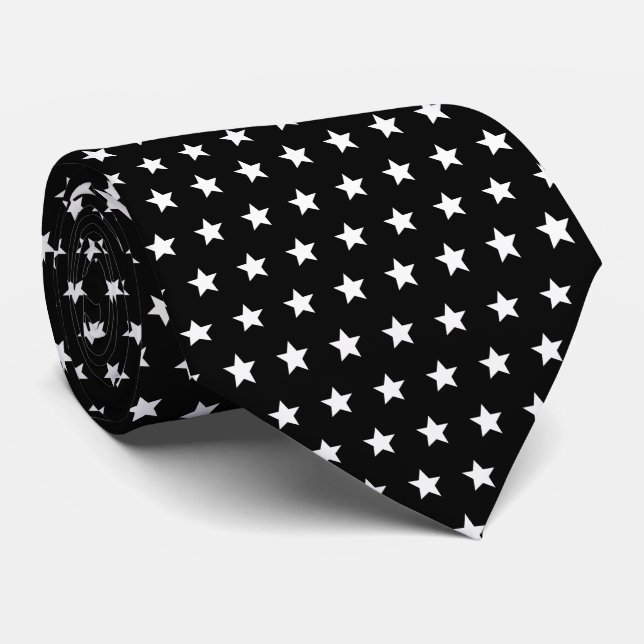 Back and white Stars Pattern Tie (Rolled)