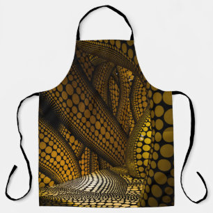 Back and yellow pattern apron