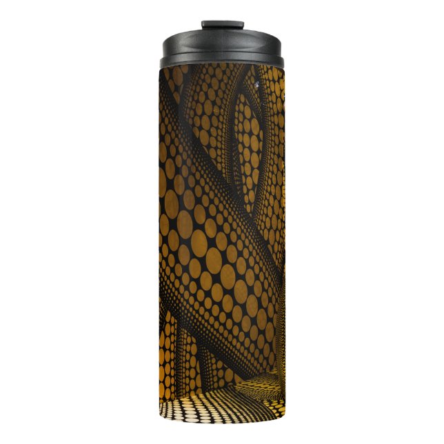 Back and yellow pattern thermal tumbler (Front)