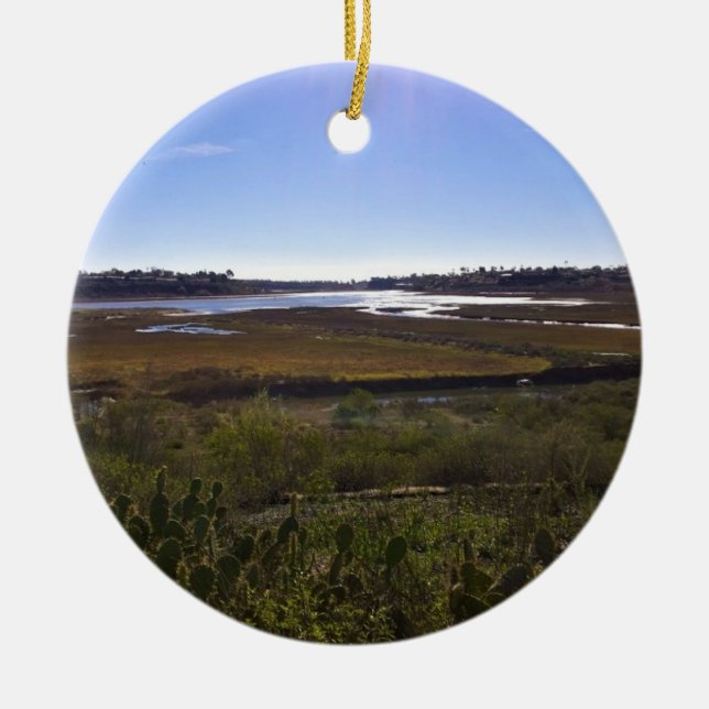 Back Bay, Newport Beach, California Ceramic Ornament (Front)