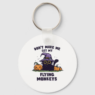 Back Cat Halloween - Don't Make Me Get My Flying M Key Ring