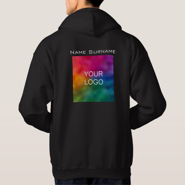 Back Design Company Business Logo Employee Men's Hoodie (Back)