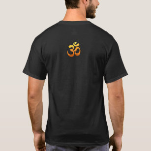 Back Design Om Mantra Symbol Yoga Gold Sun T-Shirt