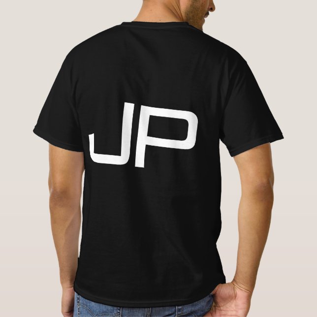 Back Design Print Your Monogram Initial Mens T-Shirt (Back)