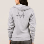 Back Design Template Name Monogrammed Women's Hoodie<br><div class="desc">Back Design Template Name Monogram Clothing Apparel Women's Full Zip Athletic Heather Hoodie.</div>