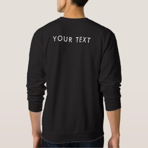 Back Design Your Text Template Men's Basic Black Sweatshirt