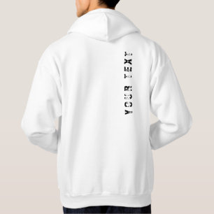 Back Design Your Text Template Men's White Modern Hoodie