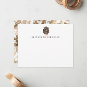 Back Female Head Personal Stationery Note Card