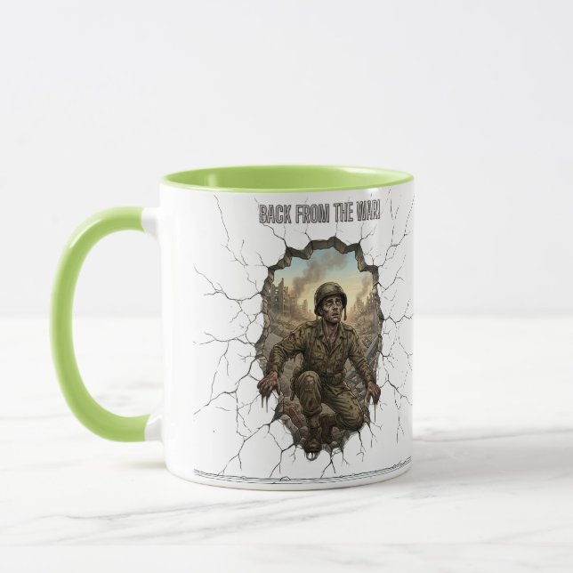 Back from the War Soldier Double Exposure Coffee M Mug (Left)