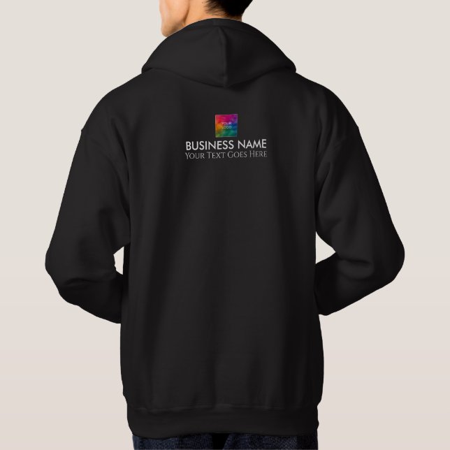 Back & Front Print Business Company Logo Here Mens Hoodie (Back)