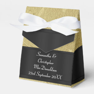 Back, gold damask wedding favour box