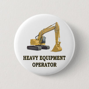 BACK HOE 6 CM ROUND BADGE
