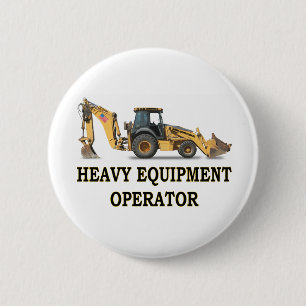 BACK HOE LOADER 6 CM ROUND BADGE